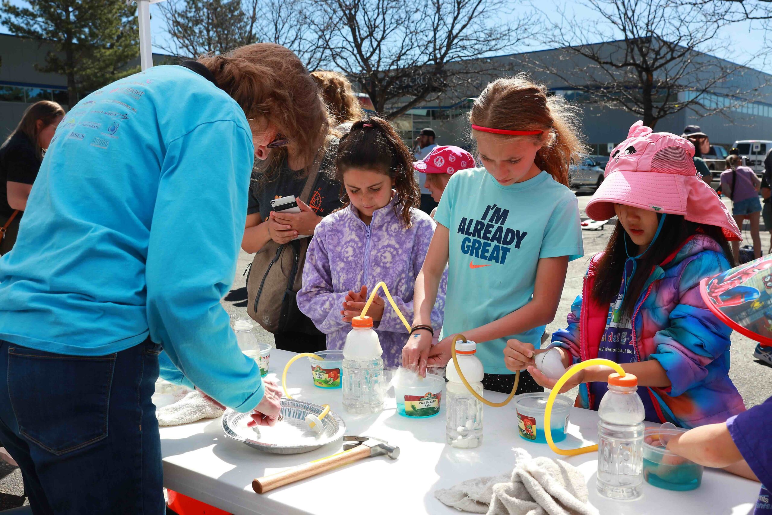 Students building rockets
