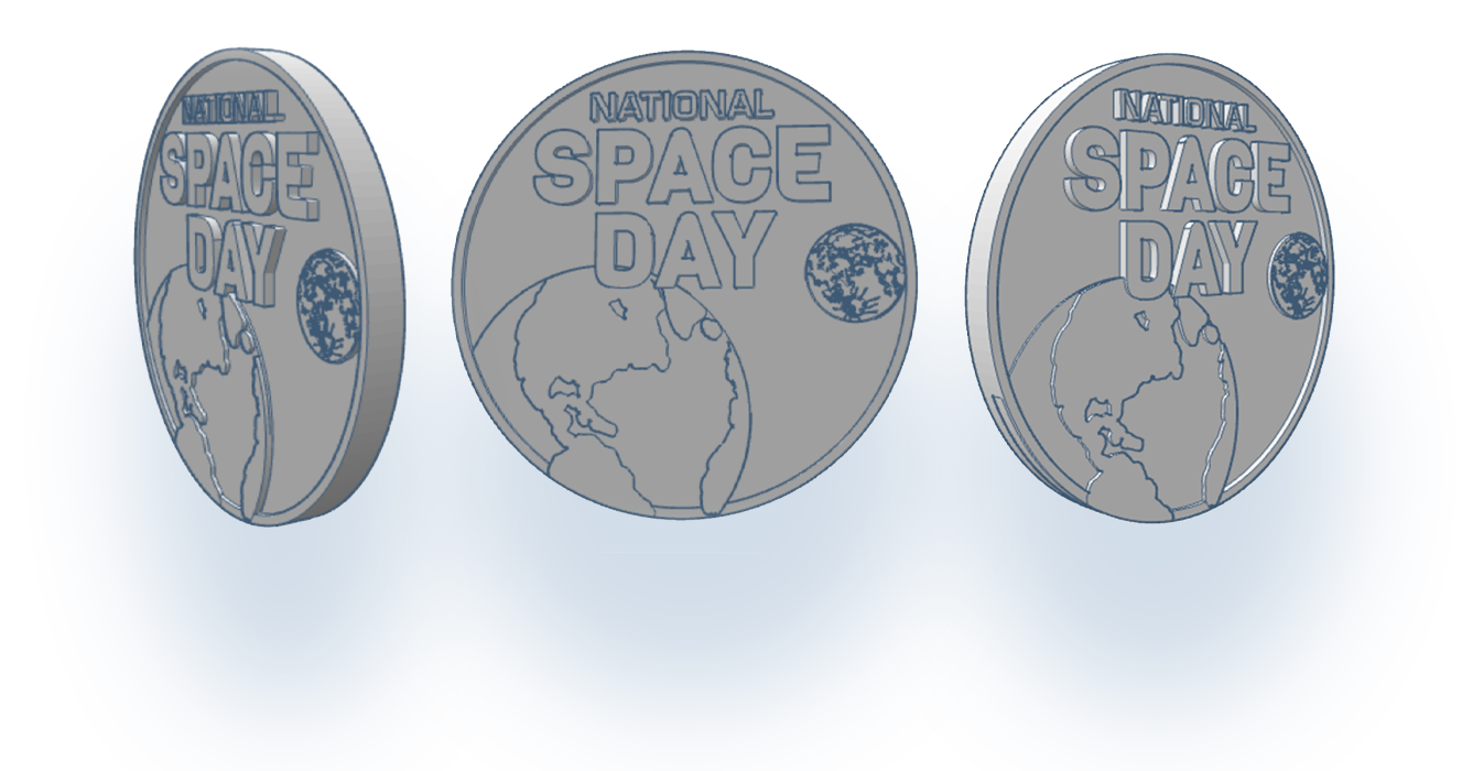National Space Day 3D Coin Models