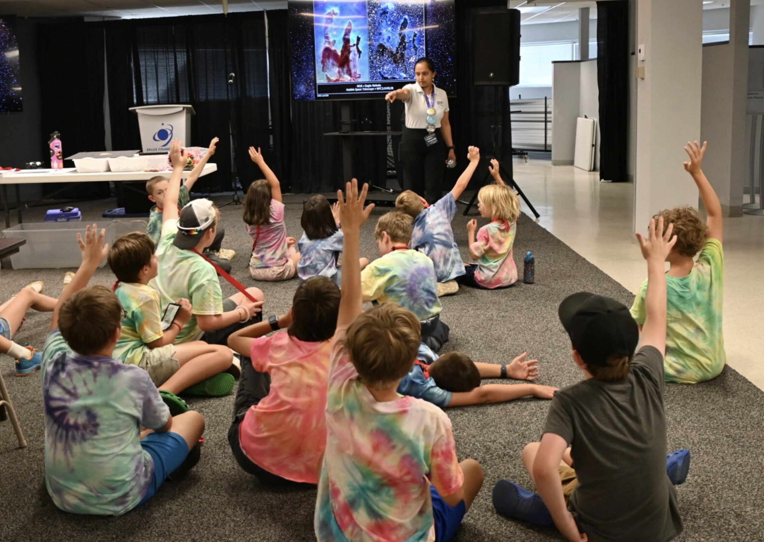 Space trivia event with kids